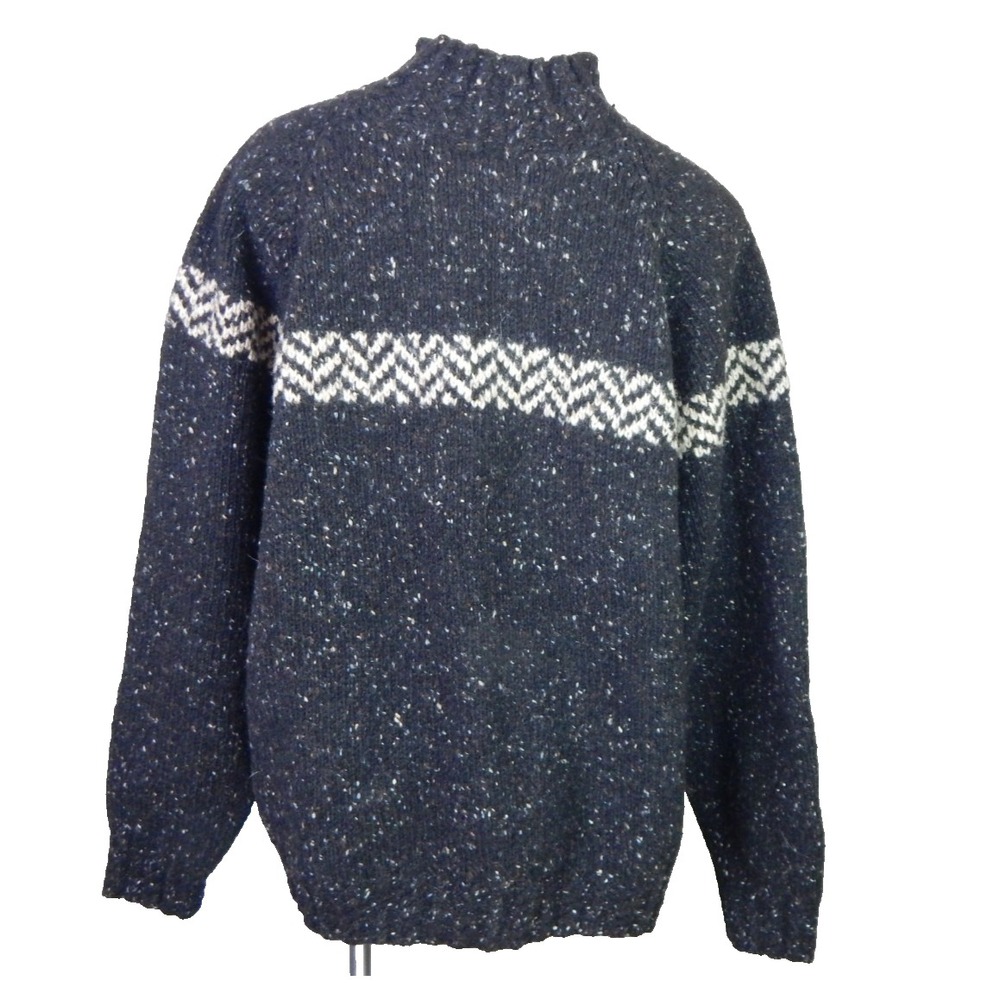 Tommy Hilfiger Men's Medium Sweater Vintage 90s Shetland Wool Mock Neck Oversize